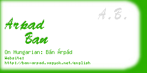 arpad ban business card
